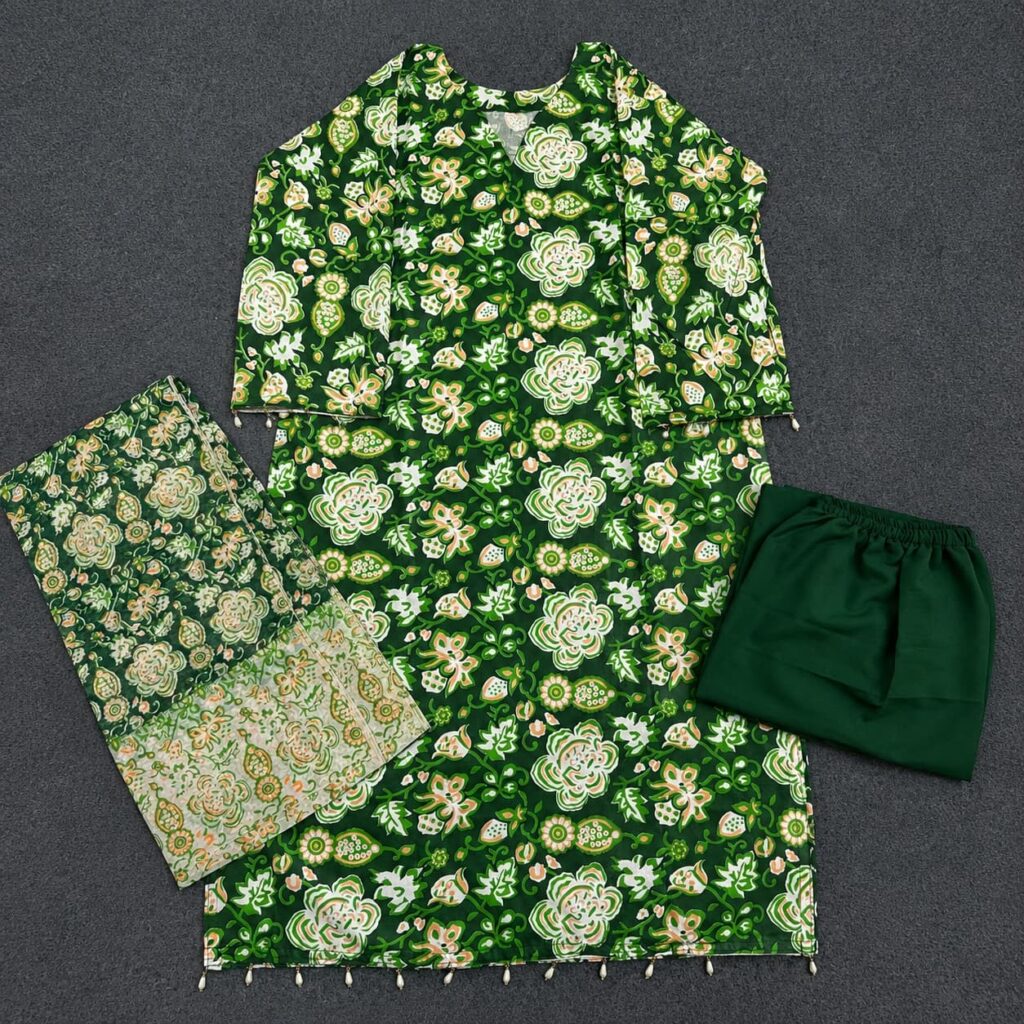 Readymade Skin Print Cotton Three Piece